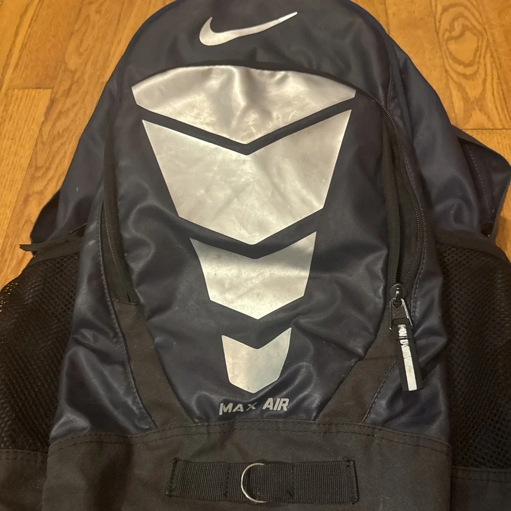 Nike Max Air Vapor Backpack High Vis Water Repellant Blue And Black Book Bag